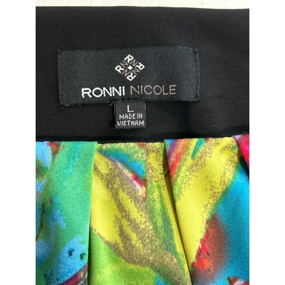 Ronni Nicole Cap Sleeve Floral Print Dress, Size Large - Picture 4 of 8